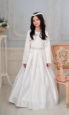 Kommunionkleid Kommunionskleid weiss Reifrock+Tasche+Bolero 128 152