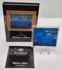 MÜNZE - CLAUD MONET / WASSERLILIEN - GEMÄLDE - BARREN - SILBER & FARB VEREDLUNG
