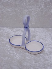 Keramik Design Halterung - Vintage - Blau Weiß - 13,5 cm - Handbemalt