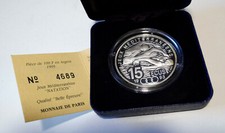 1993 100 Francs 15 Ecus Silber Münze Monnaie de Paris Natation Zertifikat Etui