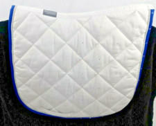 Esperado Dressur Schabracke weiss mit Glitzer Steinen und blauem Rand, Full ,NEU