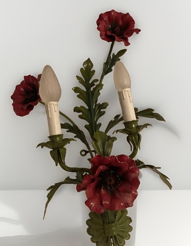 Vintage wandlampe mohnblumen - vintage,