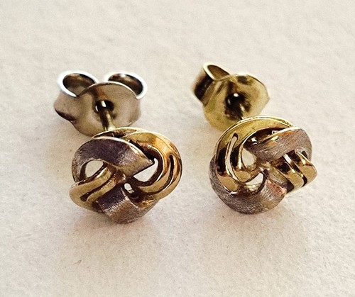 Gold ohrstecker bicolor - gold,