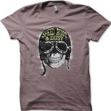 Speed Rust and Dust Biker Skull Airhead Cafe Racer Harley Motorrad T-Shirt 007