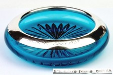 Antiker Kristallglas Aschenbecher SCHAUFFER DRESDEN 800er Silber um 1929 R1452