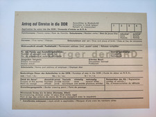 Antrag auf Einreise DDR für