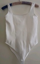 Gr. 40 42 NEU - Bodyformer Bauchkontroll Shaping Rippstrick breite Träger weiß 