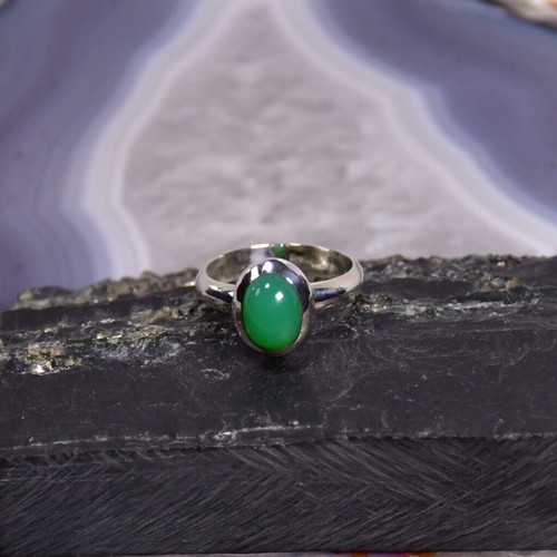 Chrysopras ring 925er silber - ring,,