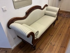 Biedermeier Sofa Mahagoni Um 1900 Neu Bezogen und Gepolstert Antik