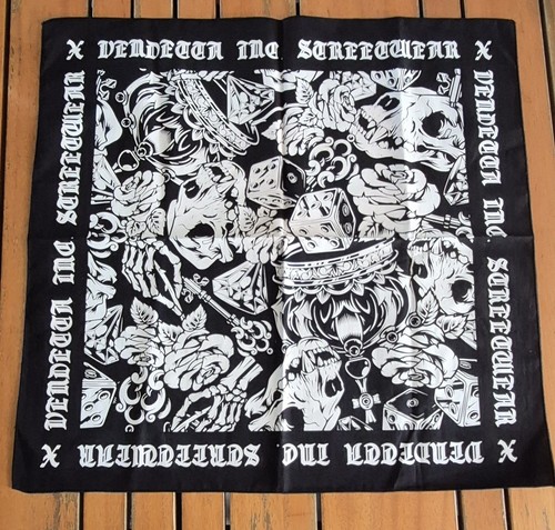 Bandana tuch schwarz weiß - tuch/, schwarz-