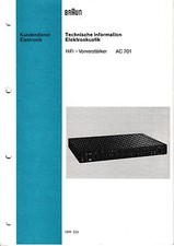 Service Manual-Anleitung für Braun AC 701 