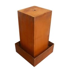 Gartenbrunnen Cortenstahl Brunnen Zierbrunnen Set Springbrunnen Rost 50x50x80 cm