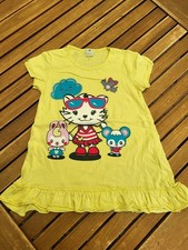 T-Shirt ☆ Long-Shirt ☆ Gr. 116 ☆ Mädchen ☆ Katze ☆ Gelb ☆ Kleid 