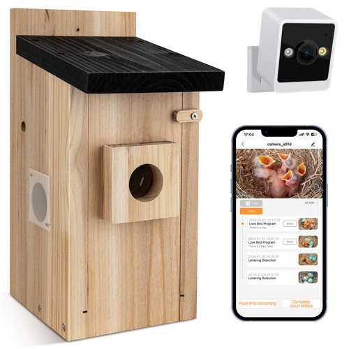 Vogelhaus mit kamera aus - mit, holz