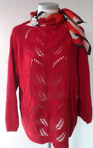 Pullover rot selbstgestrickt - ,