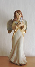 Goebel Figur Engel mit Taube groß  Modell Nr. 41-215  champagner