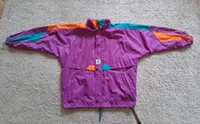 K-WAY 2000 Herren Damen Vintage 80er Wind Regen Jacke Gr XL 56 58 