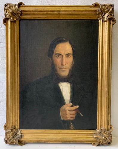 ölbild porträt 1866 mann mit - porträt,
