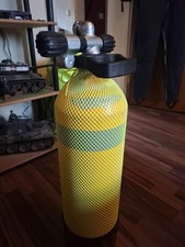 10l Tauchflasche 200 bar - Griff,Netz,Fuß,Stopfen mit Druckentlastung,Doppelvent