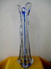 Zipfelvase Glas Vase Blau 40