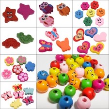 Holzperlen Kinder Schnullerketten Basteln Bunt Wahlen Smiley für DIY Schmuck