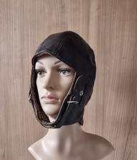 Striwa Pilotenmütze Ledermütze Fliegermütze Fliegerhaube Vintage ca. 1940