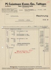 Rechnung Conzelmann Sportblusen Winzrieth Kaufhaus Rothenfels 1938