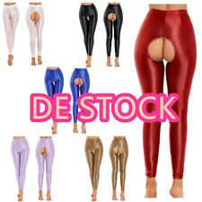 DE Damen Strumpfhose Offen Schritt Sexy Skinny Tight Pantyhose Hohe Leggins