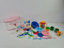 Konvolut Baby Puppen Zubehör Kunststoff Spielzeug Flaschen Töpfchen alt #244457