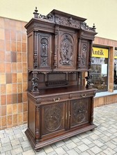 Buffet Gründerzeit Historismus Jagd Schrank Wandschrank Traum Schnitzerei 1880