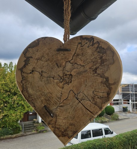 Holz herz deko groß - ,