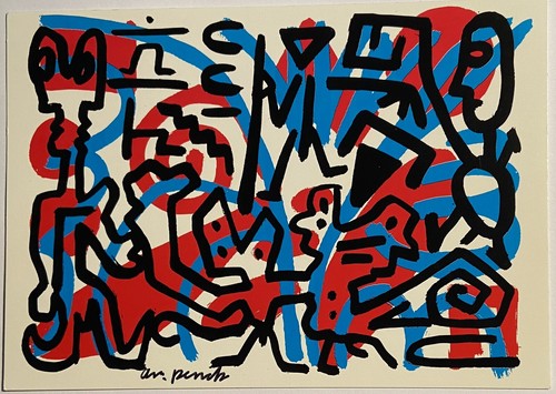 Penck signiert kunst karte - r,