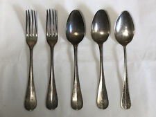CHRISTOFLE Besteck 5 Teile 2 Gabeln 3 Esslöffel versilbert um 1900 ANTIK!