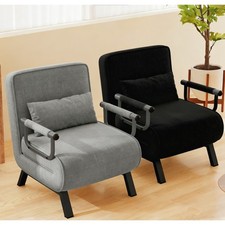 4-in-1 Schlafsessel Schlafsofa Klappbett Einzelsessel mit Armlehnen Gästebett DE