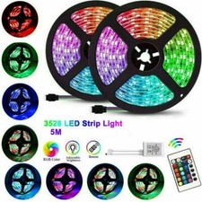 5M LED Streifen Lichter 5050 RGB Farbwechsel Band Schrank Küche Beleuchtung TV 