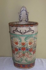 ovaler Schirmständer  Holz Bottich handbemalt 60 cm gut erhalten  Bauernmalerei