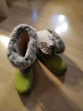 xxx Moonboots limonengrün weiß grau  34 Kunst-Fell-Abschluss xxx