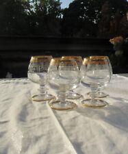 5 Cognac Schwenker mit Goldrand Murano Medici Made in ITALY