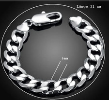 Panzer-Armband 925 Silber Plattiert 6mm  8mm  10mm  12mm Damen Herren Schmuck