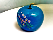 Alabaster Apfel Paperweight Stiftehalter handgeschnitzt Italien antik Vintage