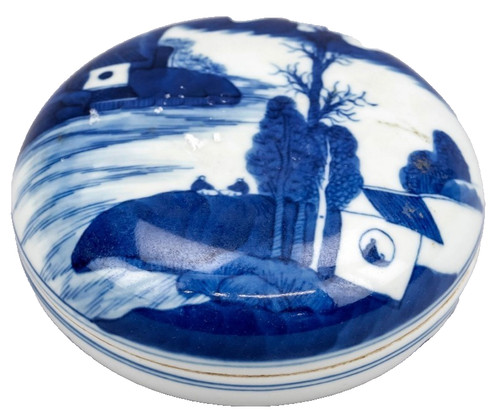 China deckel dose blau weiß - blau-weiß, |