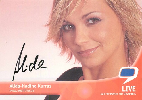 Autogramm alida nadine kurras - alida-nadine,