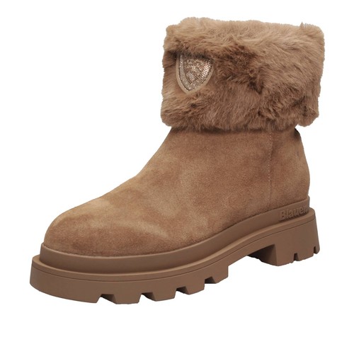 Blauer plateau stiefeletten - blauer,