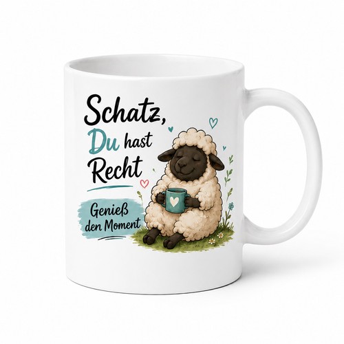 Geschenkidee tasse schatz - tasse, du