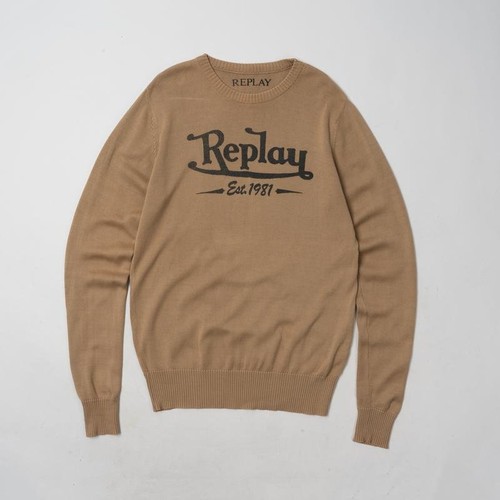 Men replay sweater - sweater, beige