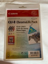 Canon Multipack CLI-8 ChromaLife Pack C-M-Y +50 Stück GP-501 Glossy Photo Papier