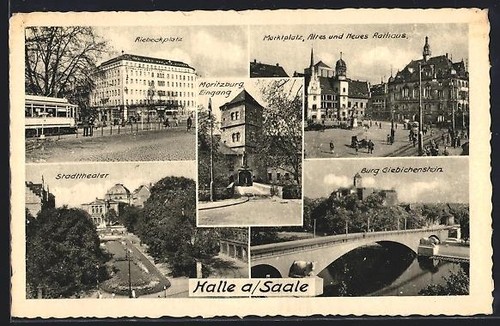 Halle saale marktplatz - ak,