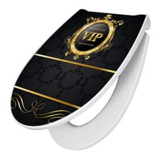 Premium WC-Sitz mit Absenkautomatik Toilettendeckel Design Klobrille VIP schwarz