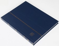 32 schwarze Seiten LEUCHTTURM Einsteckbuch Briefmarkenalbum Einband dunkelblau