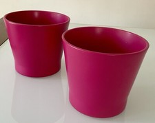 2 X Blumentopf Ikea Papaya Übertopf Pink Keramik  13 cm Durchmesser 13 cm Hoch